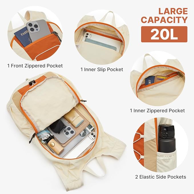 G4Free 20L Lightweight Packable Hiking Backpack for Women Men | Small Water Resistant Foldable Daypack with Phone Pocket for Travel Camping Outdoor