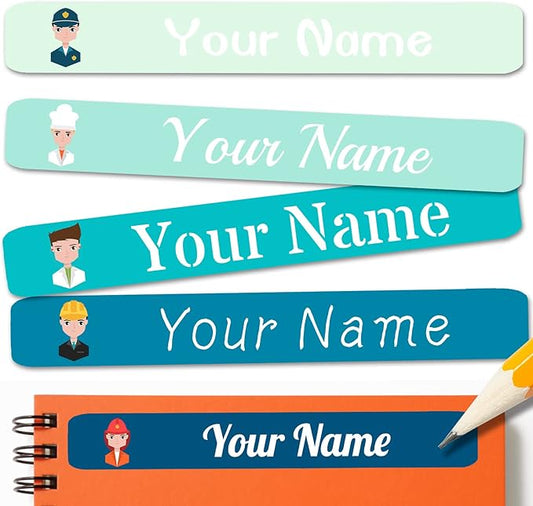 120 PCS Personalized Labels for Kids，Custom Name Tag Stickers Labels Waterproof for School Supplies,Water Bottle,Lunch Box,Toys(2.3 x 0.4 in)