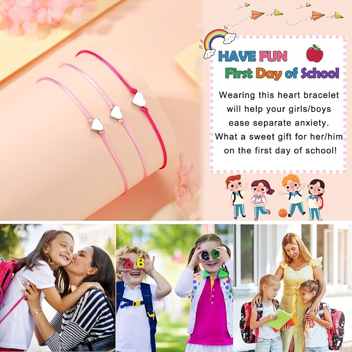 UNGENT THEM Big & Small Heart Bracelets Back to School Gifts for Girls