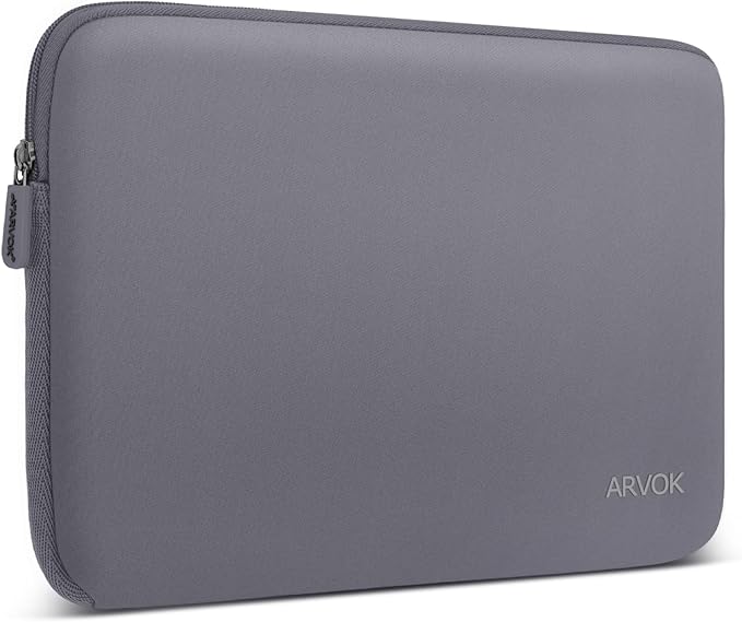 Arvok 13 13.3 14 Inch Laptop Sleeve Case for MacBook Pro/MacBook Air 13-14 inch, Water-Resistant Notebook Chromebook Computer Pouch, Carrying Bag Cover for HP/Dell/Lenovo/Asus/Acer, Gray