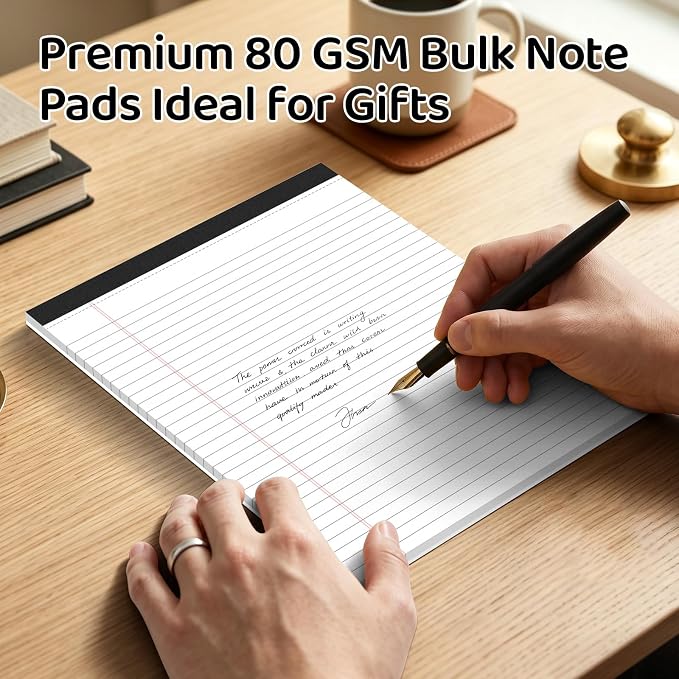 8.5x11 Lined Notepads 36 Pack - White Ruled Legal Pads with Firm Backing for Daily Lists, School Notes & Office Reminders | Smooth No-Bleed Paper for Students, Teachers & Professionals