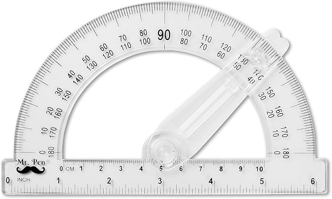 Mr. Pen- Protractor Set, 3 Pack, 6" Swing Arm Protractors, Clear Plastic Protractor Set for Accurate Angle Measurement, Geometry, Math, Drafting, Classroom & Technical Drawing