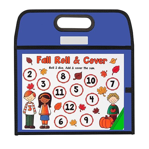 C-Line Portable Dry Erase Pockets, Blue with Black Stitching, 10 x 13, 1/EA, (40215)