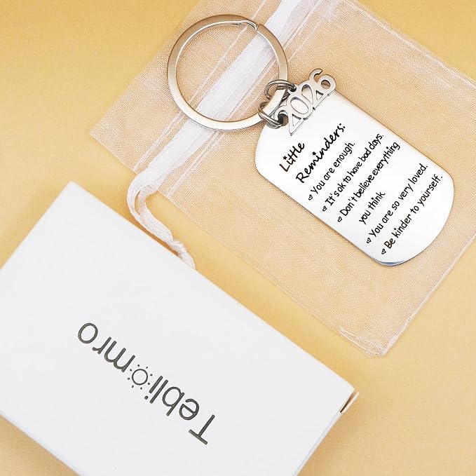 School Supplies for High School Students Back to Shcool Supplies for Teen Girls Boys First Day of School Inspirational Christmas Birthday Gift for Daughter Son Little Reminders Mental Health Keychain