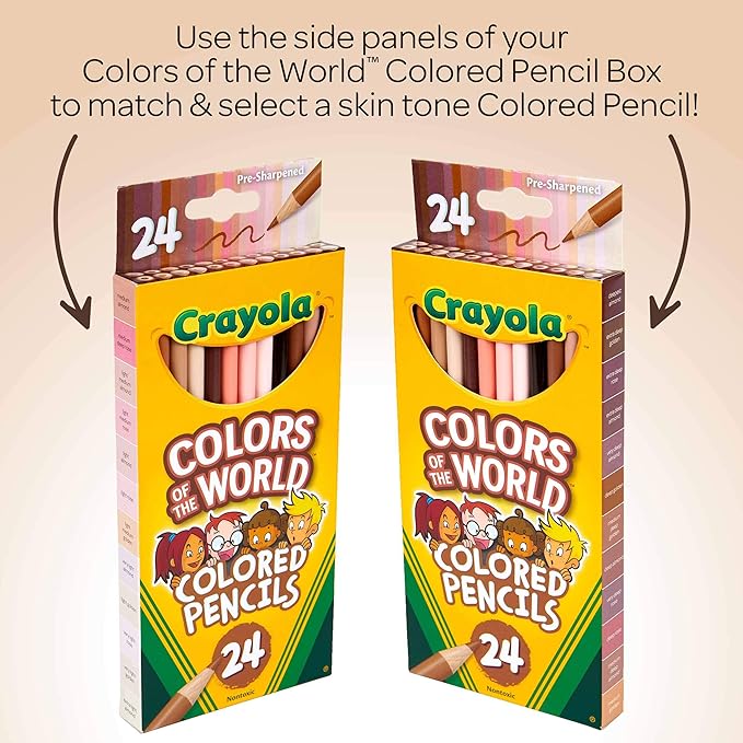 Crayola Colors of the World Bulk Colored Pencil Set - 6 Packs (24ct), Teacher Classroom Must Haves, Skin Tone Colored Pencils for Kids