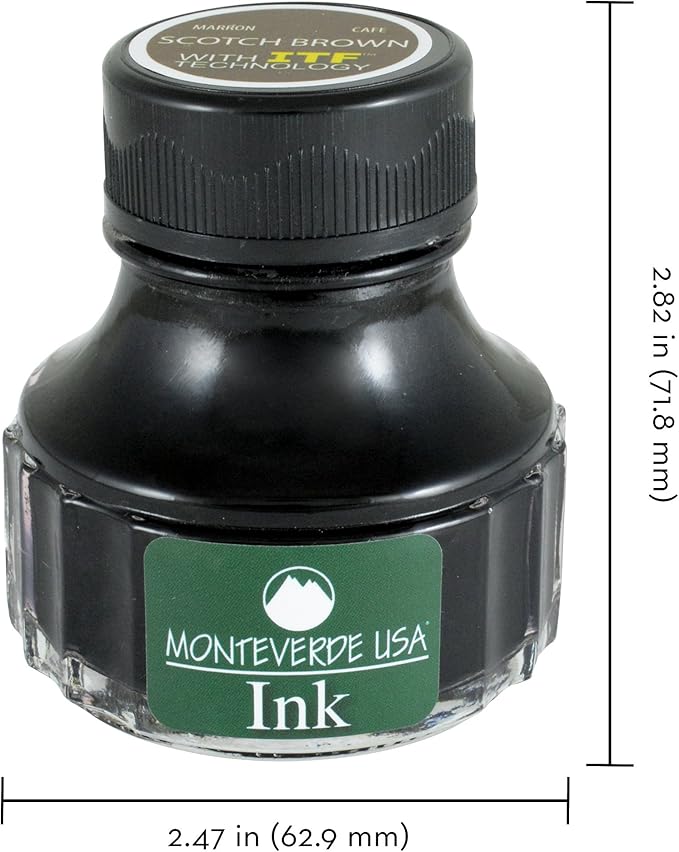 Monteverde USA Ink with ITF Technology, 90 ml Scotch Brown (G308BN)