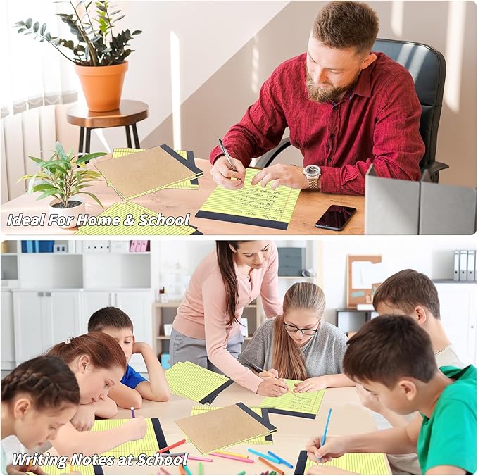 48 Pack Yellow Legal Pads Bulk 8.5 x 11 Wide Ruled, Perforated Writing Pad 30 Sheets, Bulk Notepad with Thick Paper, 8-1/2 x 11 Note Pads Yellow, Lined Paper Notebooks for Office School Home Supplies
