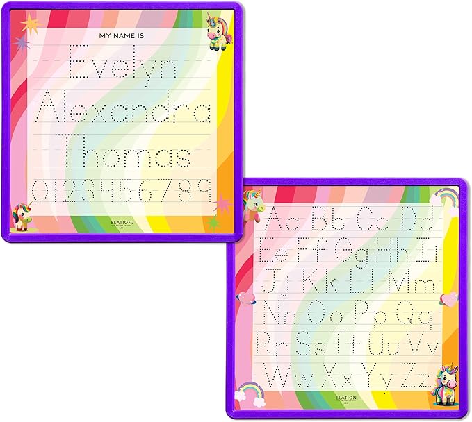 Kid's Name Tracing Board | Dry Erase Letter Tracing | Reusable Writing Practice Board | Personalized | Baby Unicorn Theme