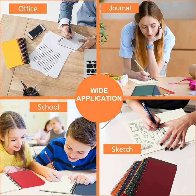 Yahenda 72 Pcs Spiral Notebooks, 1 Subject, Wide Ruled, Multi Color
