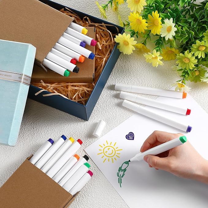 Feifeiya 30 Pack Washable Markers with Boxes 8 Colors Coloring Marker Bulk Classroom Markers Paint Pens Bulk Back to School Supplies for Teachers Party Favors Classrooms Donations Kindergarten