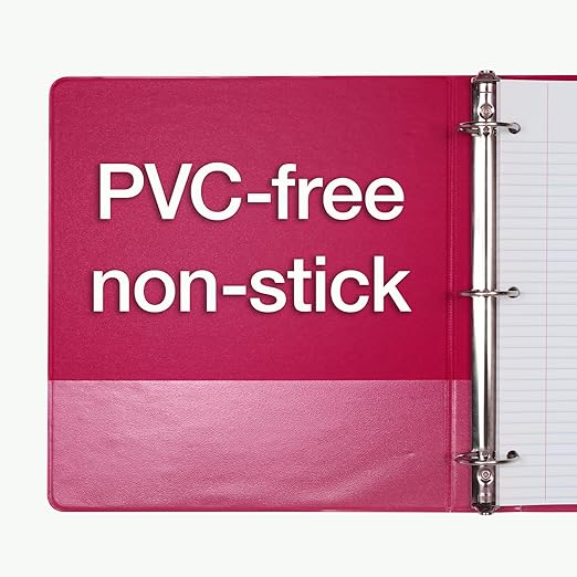 Cardinal 3 Ring Binders, Binders for School and Office, Durable 1 Inch, Round Rings, Holds 225 Sheets, ClearVue Presentation View, Non-Stick, Assorted Colors, 4 Pack (1017672)