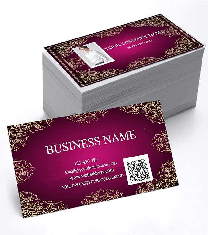 Custom Personalized Business Cards 500Pcs Double-sided color printing Business Cards can Add You Picture, Personalized Name Card No Additional Charge Size 3.5" X 2"
