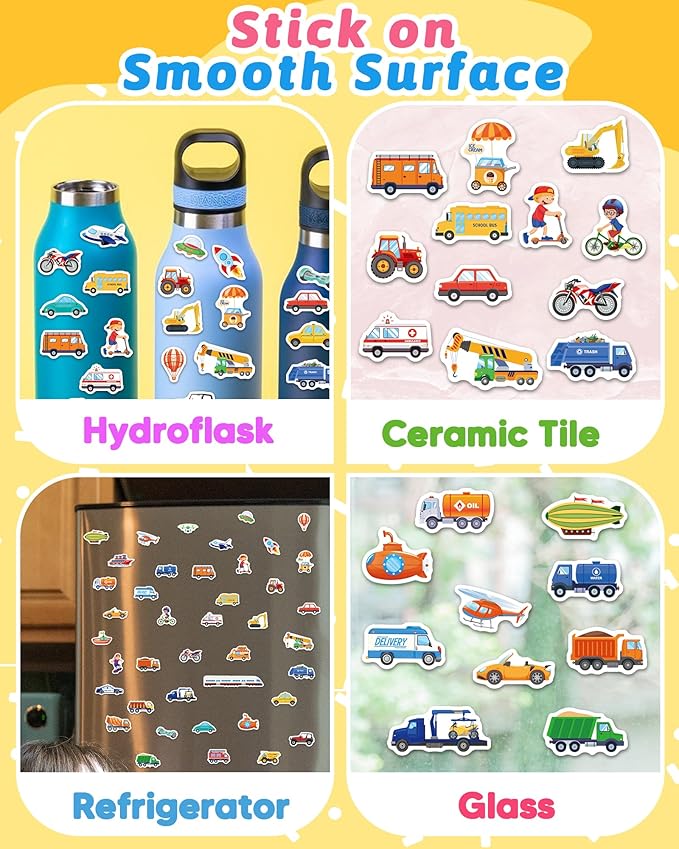 Benresive Reusable Sticker Book for Toddlers & Stickers for Kids, Toddler Travel Toys, Craft Activities, Boys & Girls Birthday Gifts