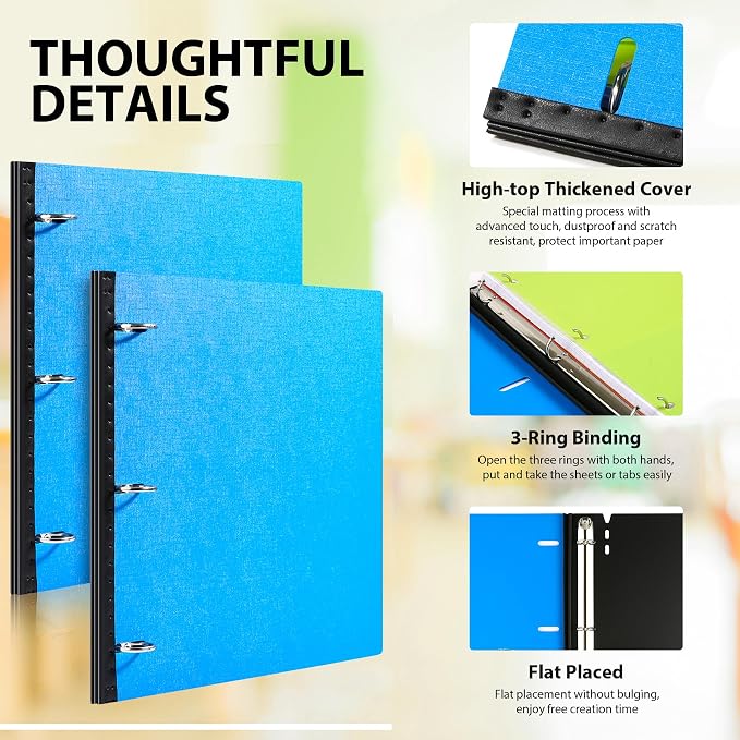 WOT I 4-Pack Telescoping 3 Ring Binder(0.75"), Expandable Flexible Binder - Patented Design for Easy Portability, Holds 8.5"x11" Paper, for School, Office&Home Organization(Blue+Pink+Green+Red)