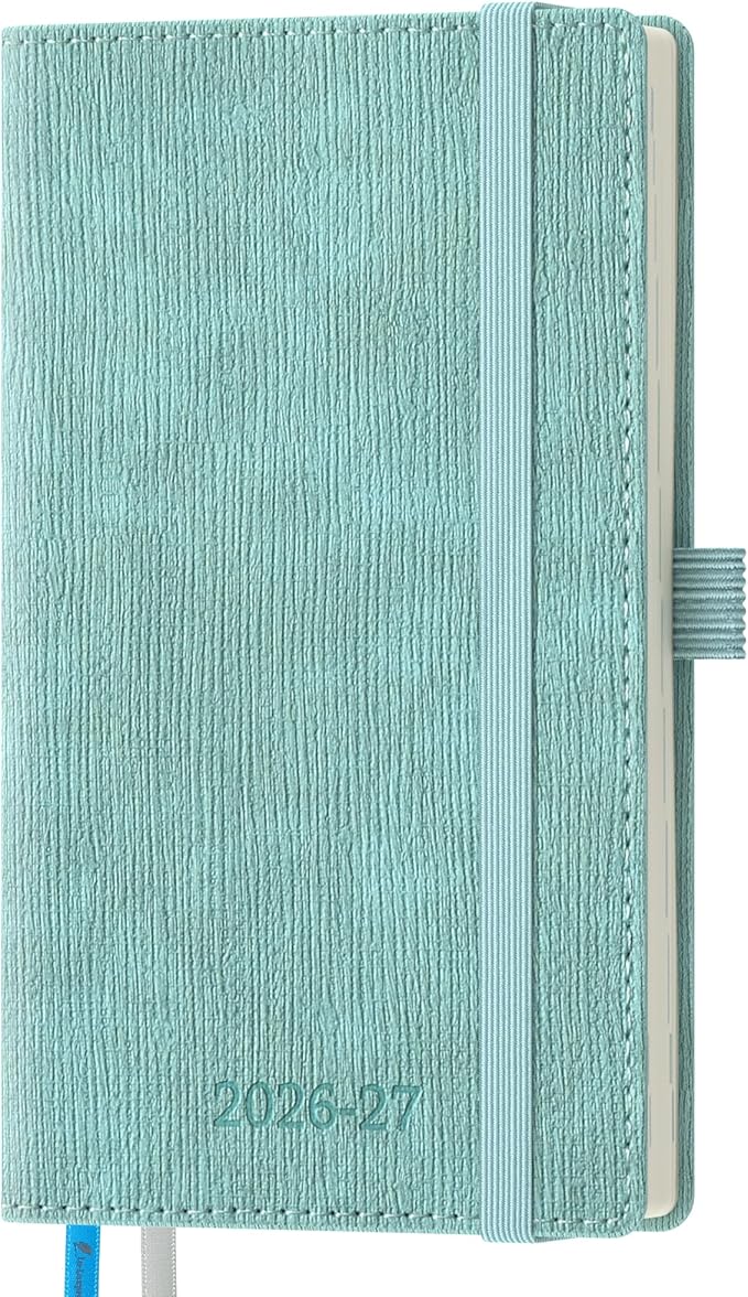 2026-2027 Weekly and Monthly Planner (July 2026–December 2027), 6.5"x3.75", Vertical Layout, 18 Months Agenda with Month Tabs & Pocket, Academic Calendar with Vegan Leather Cover,Sky Blue