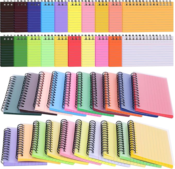 1000 PCS Colorful Spiral Index Cards 4x6 Inch Flash Cards with Ring Lined Note Card Book Flashcards, Colored Ruled Card Pad Index Note Books 4 x 6 Notecards for Studying School Supply College Office