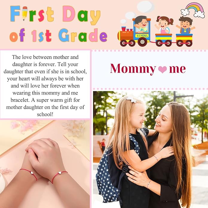 UNGENT THEM Big & Small Heart Bracelets Back to School Gifts for Girls