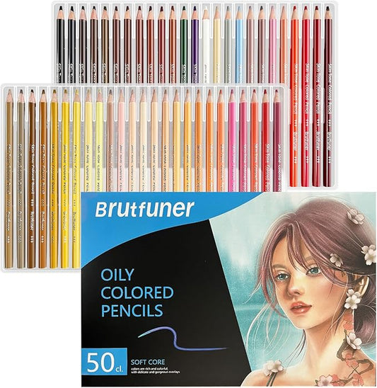 LBW 50 Skin Tone Colored Pencils for Adult Coloring Pencils, Oil Based Soft Core Professional Color Pencils Set for Artists Beginners Drawing Coloring Sketching Blending