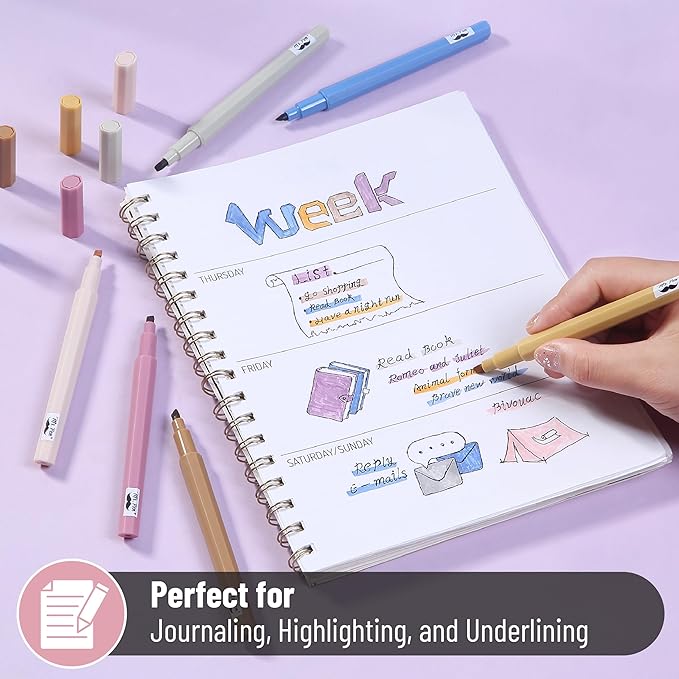 Mr. Pen- Aesthetic Highlighters No Bleed, 6 Pack, Chisel Tip, Cute Bible Highlighters Assorted Colors for Journaling, Highlighting, Underlining, Fast Dry, Back to School Supplies