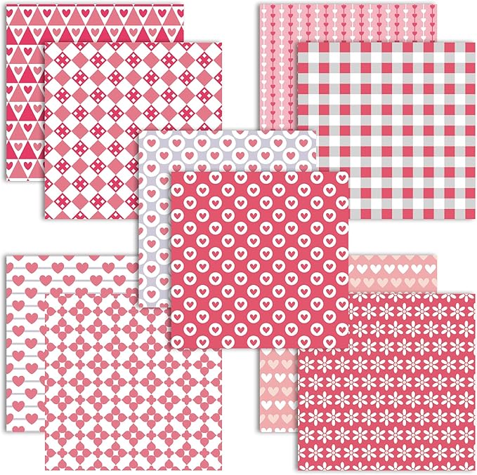 Origami Paper 6x6 Double Sided 50 Sheets 10 Colors origami kit Japanese Chiyo Square Craft Kits Easy Fold Arts Crafts DIY Handwork Pink Memories