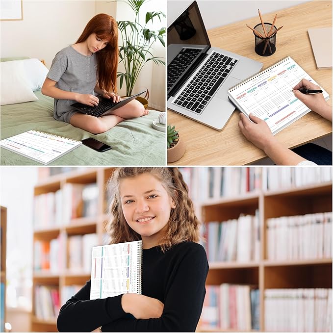 2PC Weekly To Do List Notepad with 52 Undated Sheets（8.5"×11"）- Undated Weekly Desk Planner for Women & Man, School/Office Supplies
