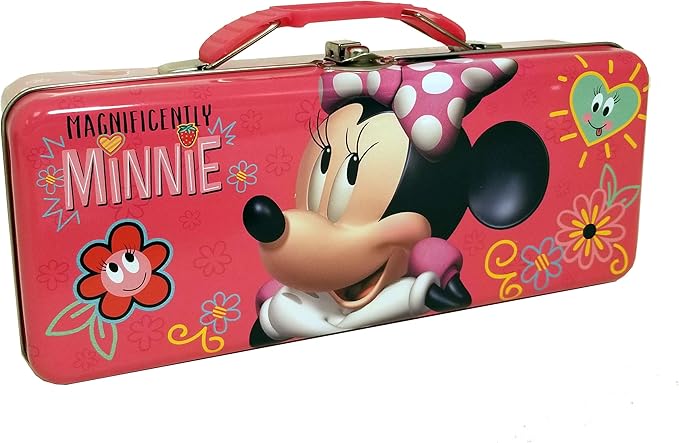 Minnie Pencil Box with Handle Tin Carry All