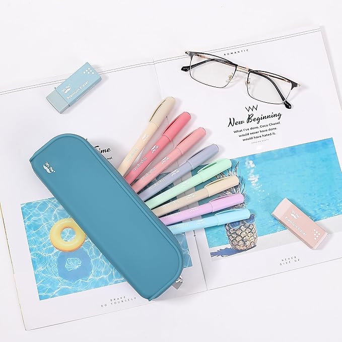 Mr. Pen- Silicone Pencil Case, Aesthetic Pencil Bag for Women, Makeup Pouch, Multifunctional Pouch for Stationery, Cosmetics and Electrical Goods Storage