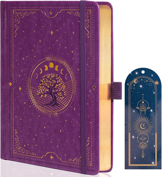 TIEFOSSI Tree of Life Journal, A5 Lined Journal for Women Men, Aesthetic Notebook with 316 Numbered Pages, Hardcover Vegan Leather Journals with Bookmark, 100 GSM Thick Paper