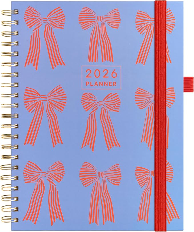 And Per Se 2026 Planner, A4 Size-Daily, Weekly & 18-Monthly Planner, Daily Schedule, Monthly Tabs, 100 GSM Thick Paper(Bowknot Pattern)