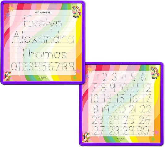 Kid's Name Tracing Board | Dry Erase Letter Tracing | Reusable Writing Practice Board | Personalized | Baby Unicorn Theme
