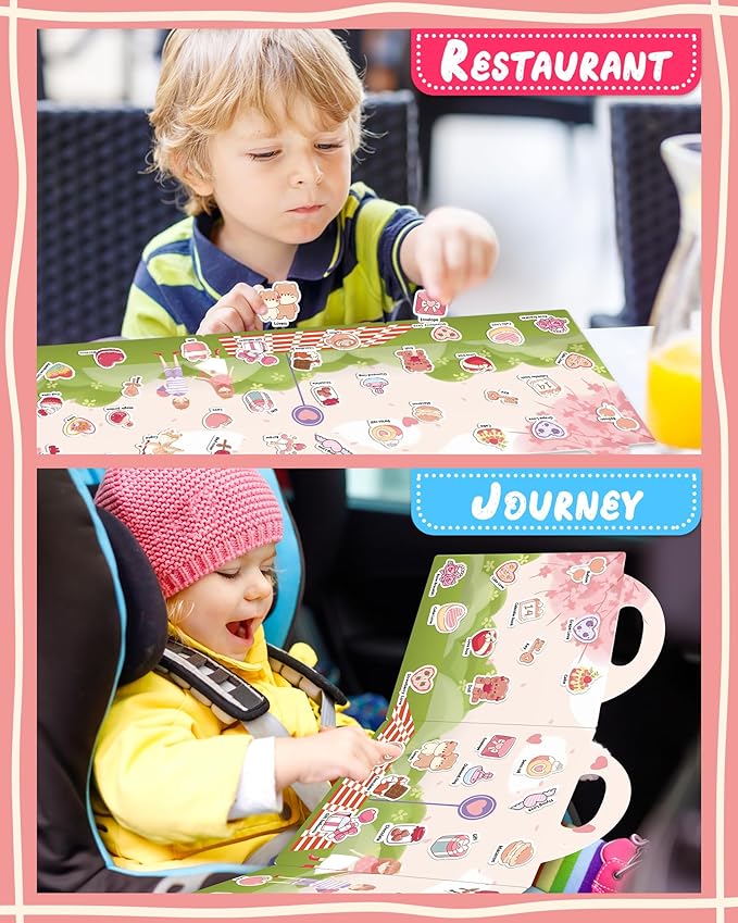 Benresive Reusable Sticker Book for Toddlers, Stickers for Kids, Travel Toys for Arts & Crafts Activities, Birthday Gift for Boys & Girls, Valentines Themes