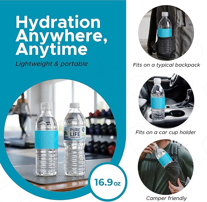 Copco Hydra 16.9 oz Water Bottle – Leak Proof, Tritan Durable, BPA Free, Dishwasher Safe, Twist Open Body for Ice & Easy Cleaning, Silicone Non-Slip Grip, Portable for Gym & Office (Light Blue)