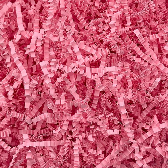 1LB Crinkle Paper Shred Filler for Gift Box On Mother's Day(Pink)