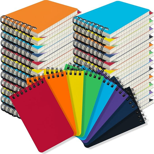OSIMIG 48 Packs Small Pocket Spiral Notebooks Bulk 3 x 5 Inch, Memo Pads 6 Colored 60Sheets/120Pages (80GSM), Small Notepads with Lined Pages for Listing, Planning, Note Taking