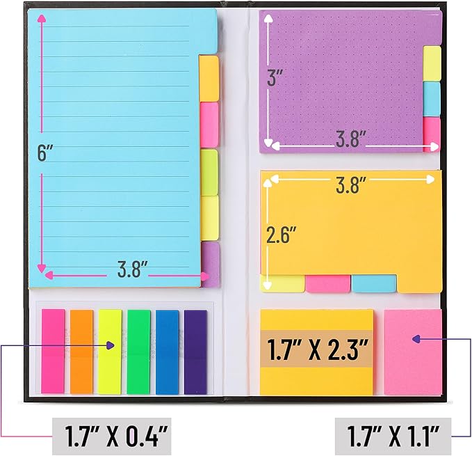 Mr. Pen- Sticky Notes Set, 410 Pack, Ruled, Dotted & Blank Notes with 150 Index Tabs, Divider Sticky Pads for Bible Study, Office, School, Planning, Journaling & Organization