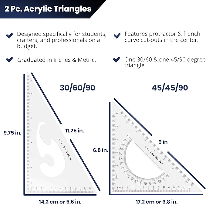 Triangle Set 10 Inch 30/60 & 45/90