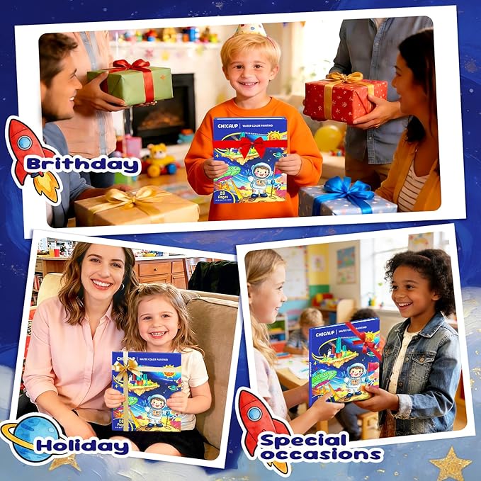 Paint with Water Coloring Books for Kids, Mess Free Watercolor Painting Kit Painting Activity for Kids Ages 3-5 4-8, Arts Crafts Drawing Gift Toy for Boy Girl (Dark Blue)
