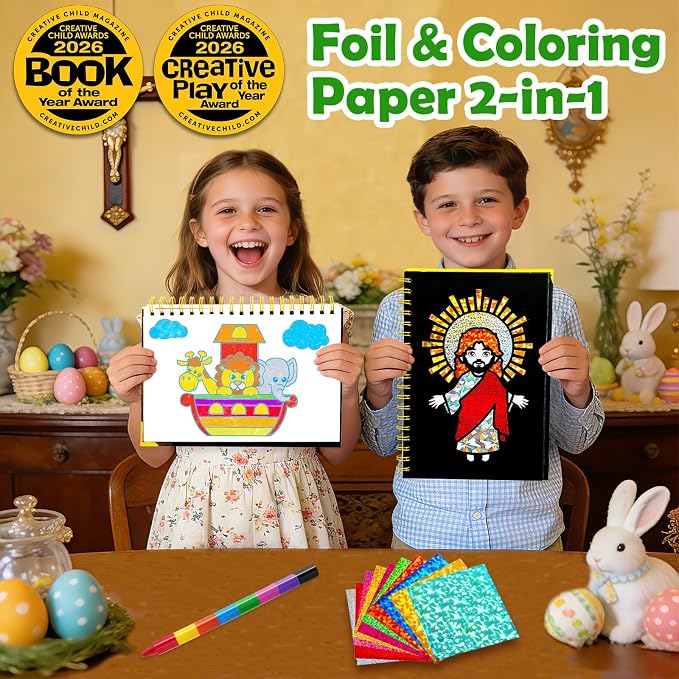 FUNNYB&G Mess-Free Foil Art Craft for Kids Ages 4-10, Kids Birthday Gift