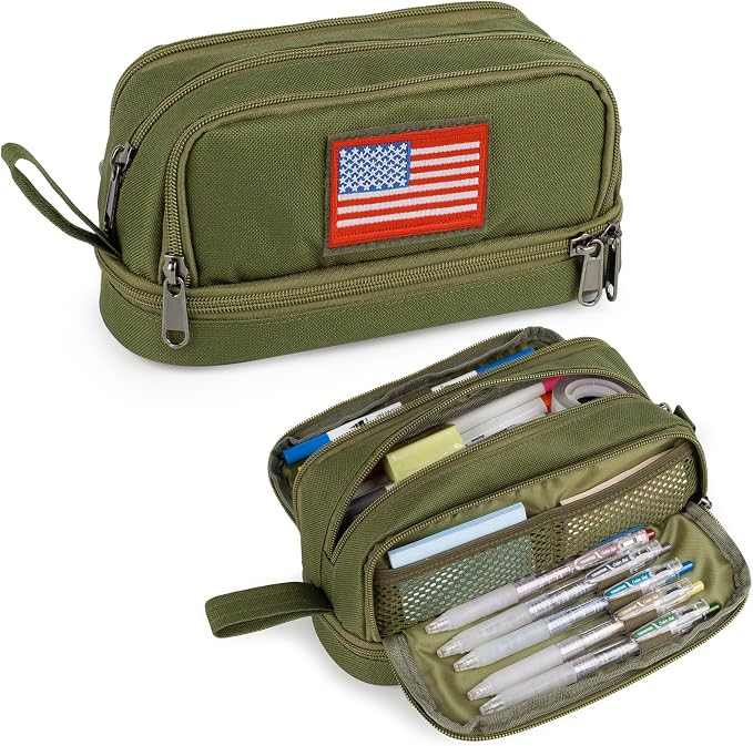 Tactical 4 Compartments Pencil Case for Boy, Large Pen Pouch Bag for School | Tactical Large Capacity Pen Box, 900D Farbic Tool Bag for School College Office Marker Organizer for Boy Kid Men Adult Teen
