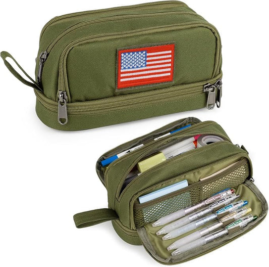 Tactical 4 Compartments Pencil Case for Boy, Large Pen Pouch Bag for School | Tactical Large Capacity Pen Box, 900D Farbic Tool Bag for School College Office Marker Organizer for Boy Kid Men Adult Teen