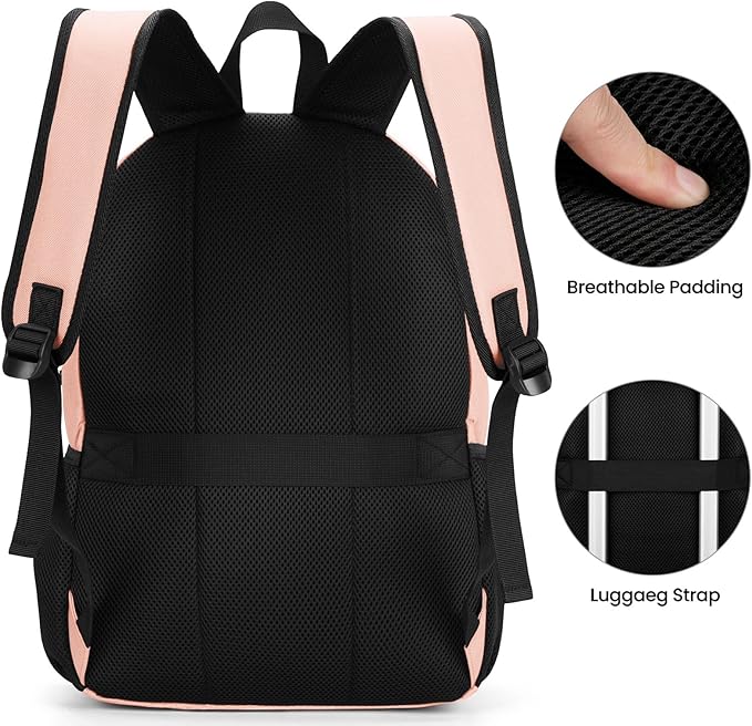 BIKROD Backpack for Girls Women, School Backpack for Teen Boys, Lightweight Casual High School Bookbag, Daily-use Travel Laptop Backpack Fits 15.6 Inch Notebook