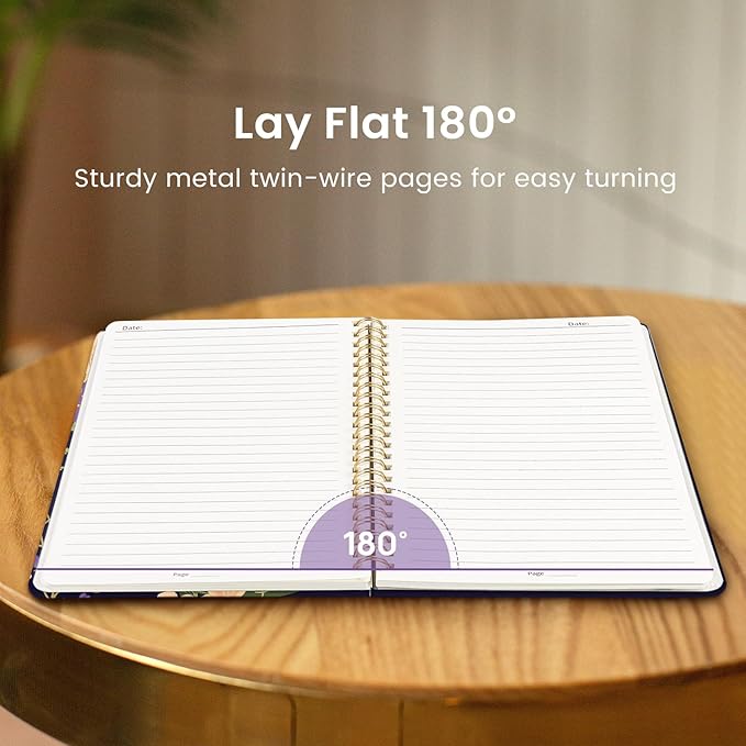 Taja Lined Spiral Notebook Journal for Women A5(5.8" × 8.3"), Cute Hardcover Notebook for Work, School & Note Taking, Pretty College Ruled Journal for Writing, 140 Pages, Violet