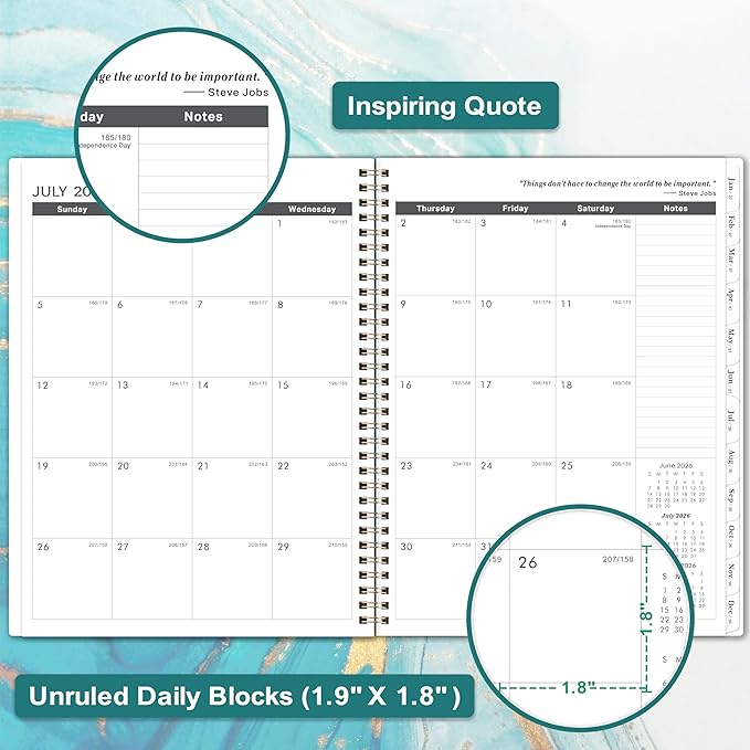 2026-2028 Monthly Planner/Calendar - July 2026 - June 2028, 9" x 11", 2026-2028 Calendar Spiral Bound, 2 Year Monthly Planner with Tabs