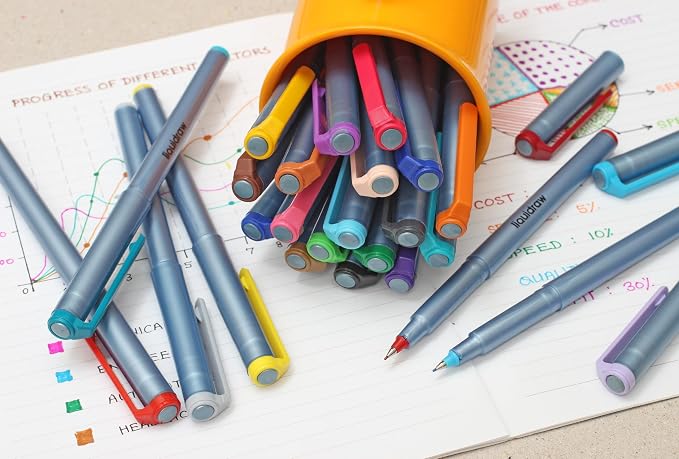 Liquidraw Multicolor Fineliner Pens, Fine 0.5mm Tip, Set of 25