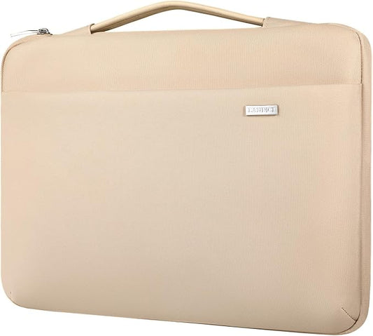 LANDICI 360°Laptop Sleeve Case 13 13.6 Inch Compatible with MacBook Air 13 M1/M2/M3/M4 2020-2025, MacBook Pro 13/14, IPad Air/Pro 13, Waterproof Computer Bag Cover with Handle, Apricot