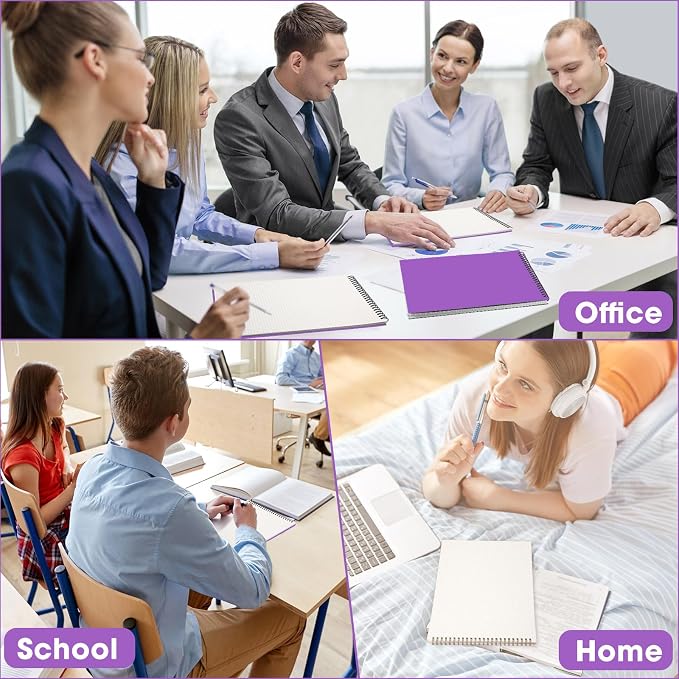 Engrowtic Top Spiral Graph Paper Notebook A4 70 Sheet, Purple, 1 Pack
