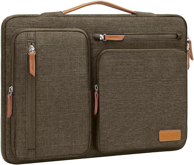 MOSISO 360 Protective Laptop Case 13 inch, 13 inch Laptop Sleeve Compatible with MacBook Air M5 M4 M3 M2 M1 2026-2018/Neo/Pro M2 M1, Side Open Carrying Case with 4 Zipper Pockets&Handle,Carob Brown