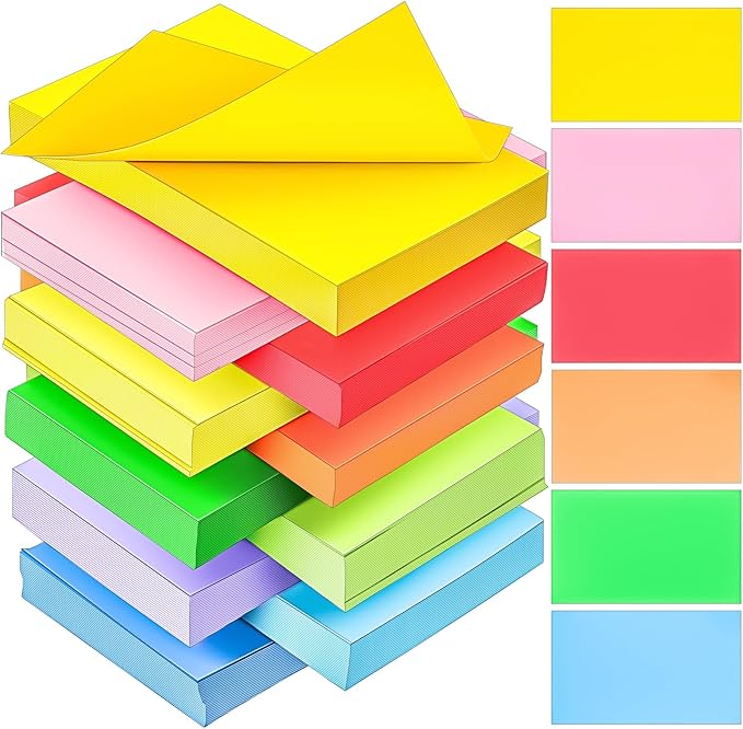 1200Pcs Blank Colored Index Cards 3x5 Inch Flash Cards, Blank Note Card Flashcards, Colorful Card Pad Index Note Books 3 x 5 Notecards for Studying School Supply College Office