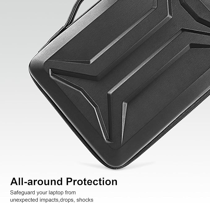 DOMISO 13.3-14 Inch Laptop Hard Case, Waterproof Shockproof Hard Shell Laptop Sleeve Protective Computer Bag for Macbook Pro 14 / Lenovo ThinkPad/Dell XPS/HP Pavilion, Black