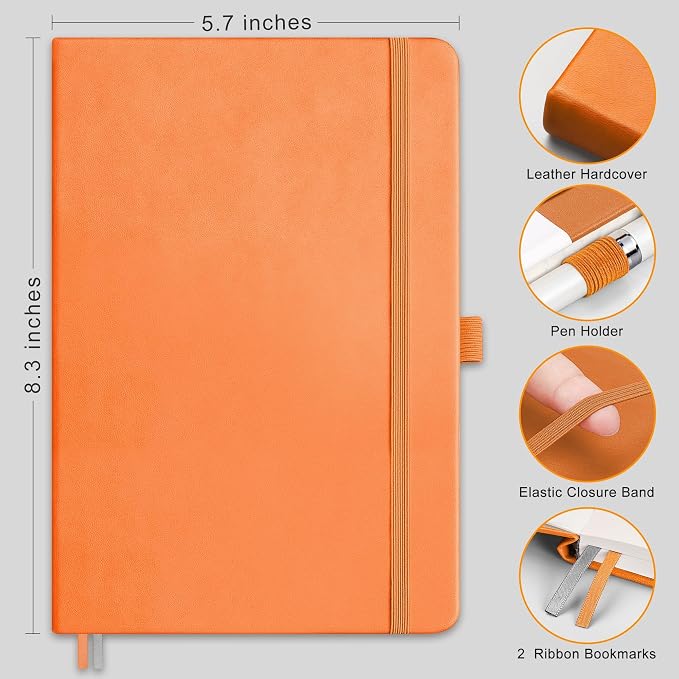 AHGXG Blank Journal Notebook, 160 Pages, A5 Medium Size (5.7'' x 8.3'')